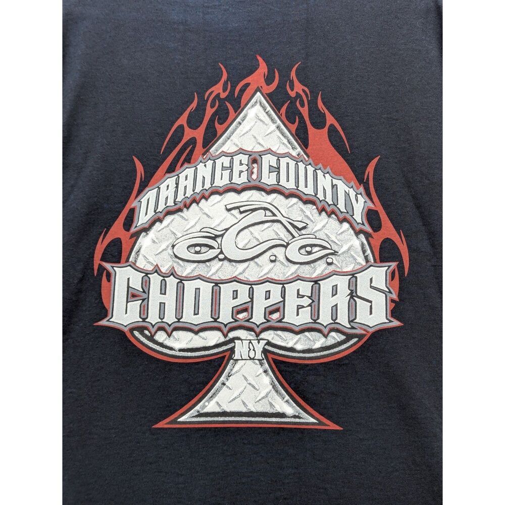 VTG Orange County Choppers NY Graphic Print Shirt Size XL Double Sided Biker